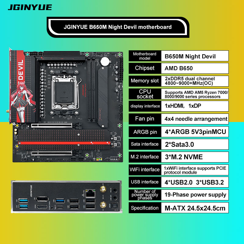 JGINYUE B650M NIGHT DEVIL Desk – X870E Atx Motherboard Bewertung und Preis